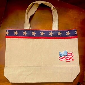USA tote bag with pockets hand sewn
